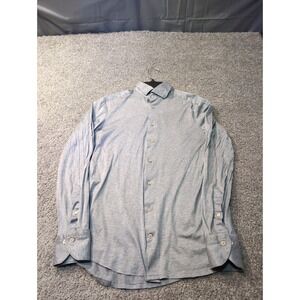 Stenstroms Slimline Mens Light Blue Grey Heathered Button Down Shirt Size Small